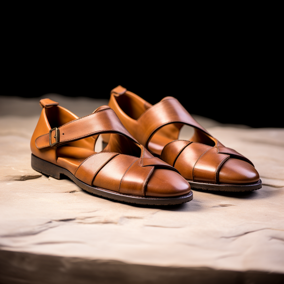 Tan Leather Peshawari Loafers | Wedding Shoes for Groom | Shoes for Haldi Mehendi Sangeet - Wedding Essentials