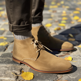 Tan Suede Vatero Chukka Desert Boots with Leather Sole - Summer 2024 Collection