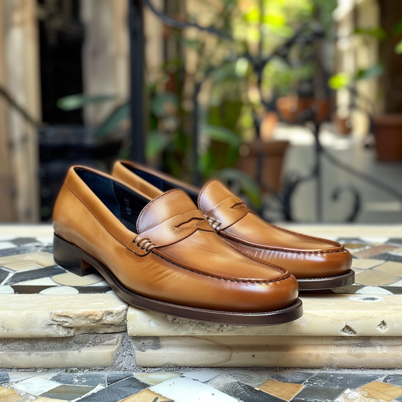 Tan Leather Venetian Caramel Comfort Loafers Shoe  - Summer 2024 Collection
