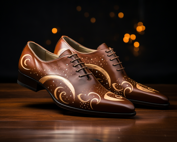 Brown Leather Embroidery Work Peshawari Loafers Wedding Shoes for Groom Shoes for Haldi Mehendi Sangeet Wedding Essentials