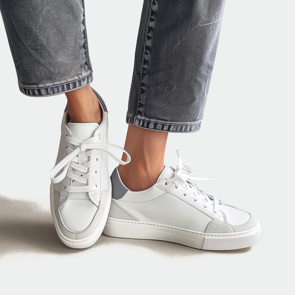 White Pure Step Lace-Up Sneakers - Summer 2024 Collection