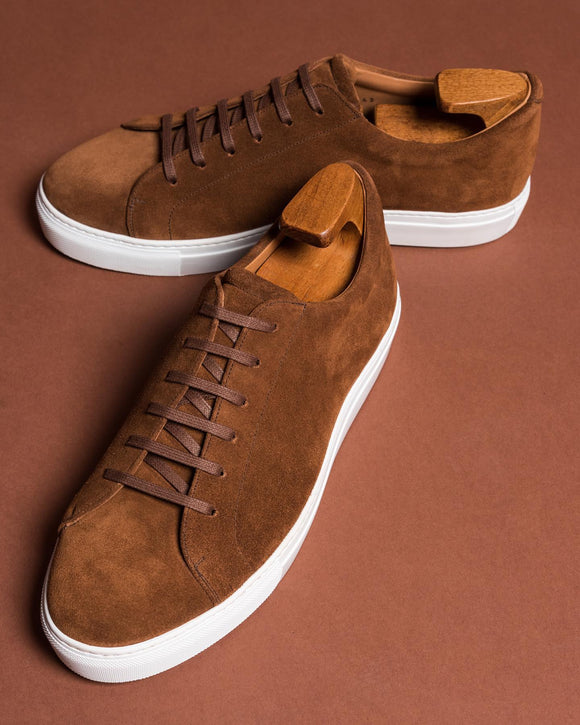 Brown Suede Leather  Lace Up BlancWalk Sneakers - Summer 2024 Collection