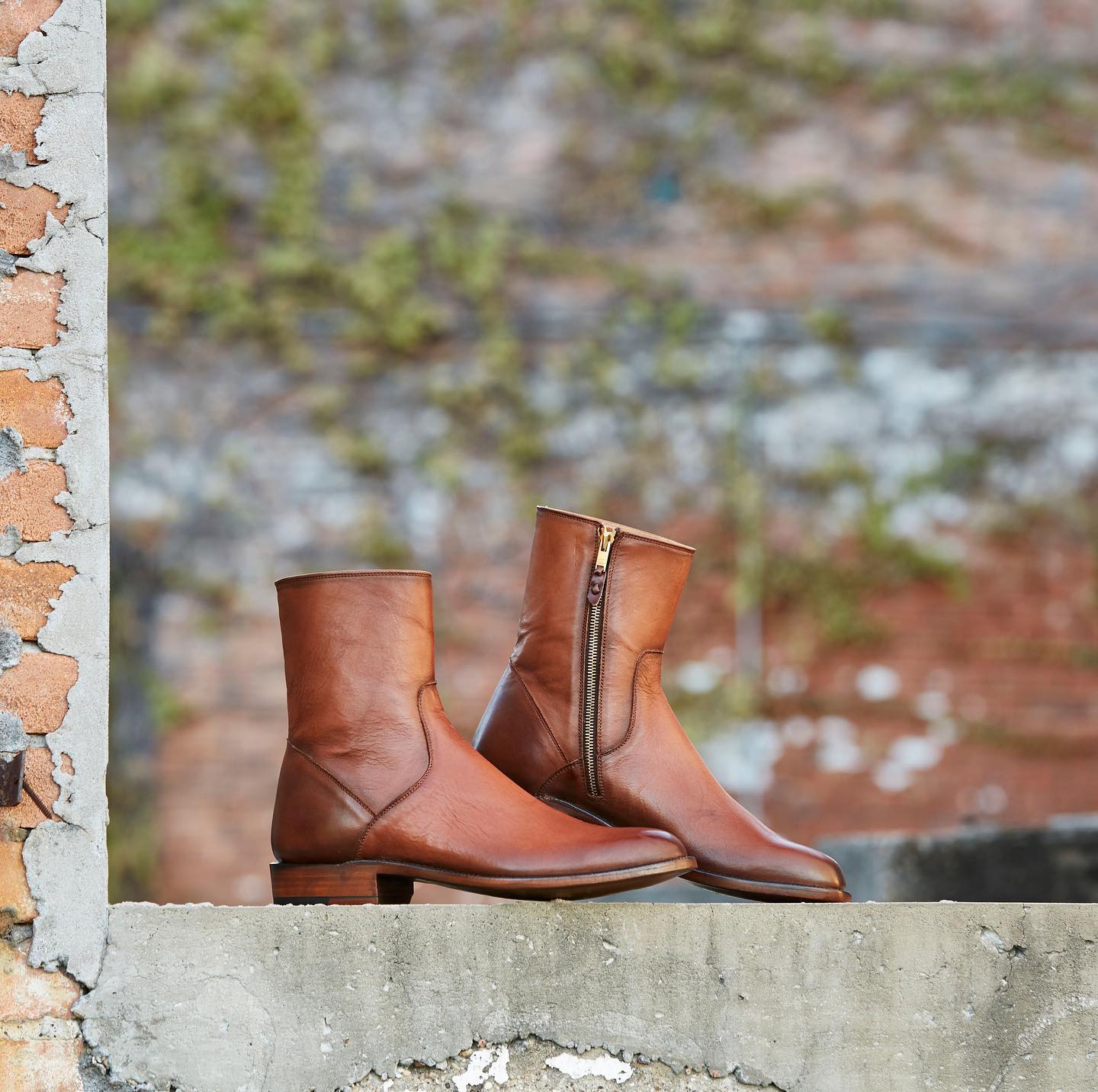 Height Increasing Light Tan Leather Draven Zipper Boots - AW24