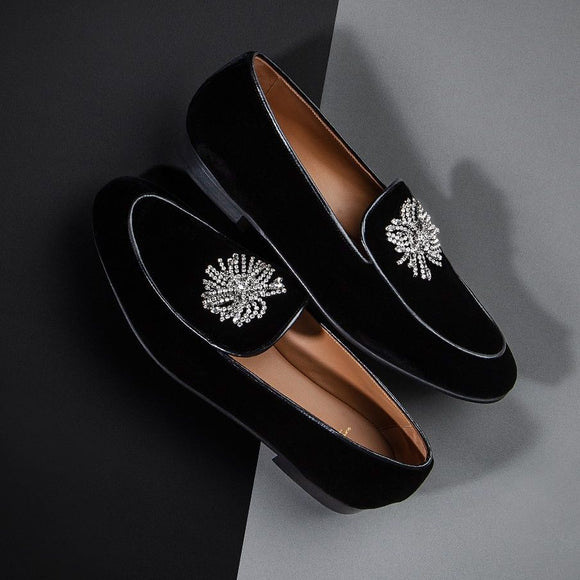 Black Suede Leather Girasole Loafers