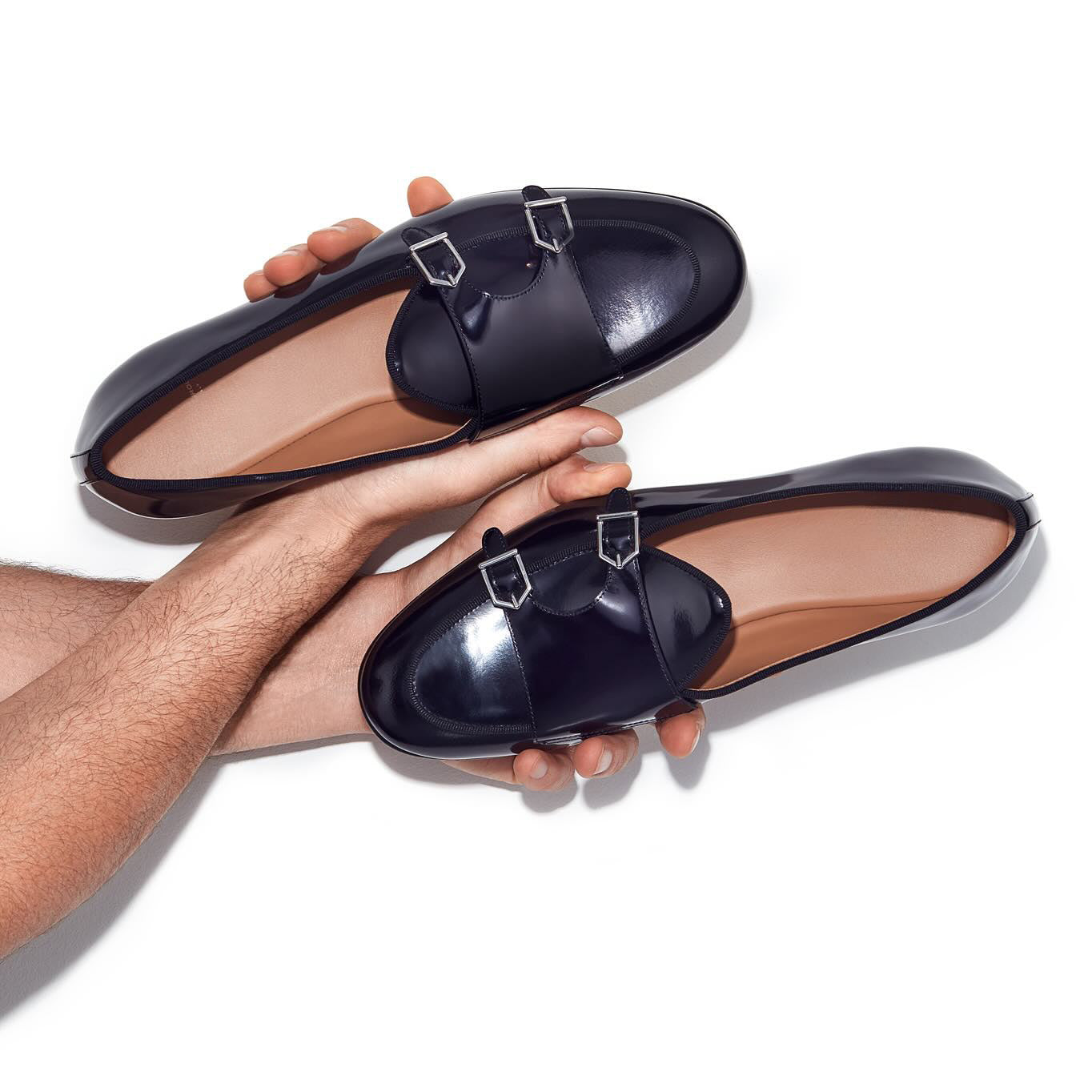 Black Leather Giovane With Buckle Loafers