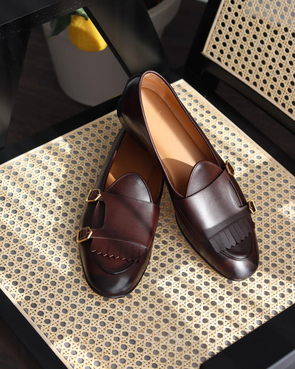 Brown Leather Fuoco Loafers