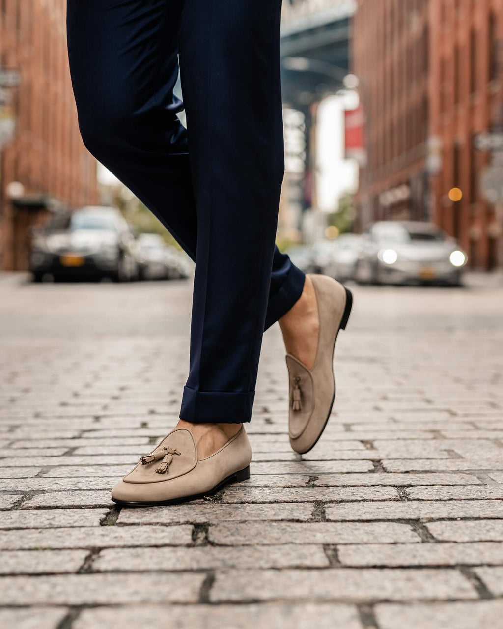 Beige Suede Leather Fresco Loafers : The Dapper Edit