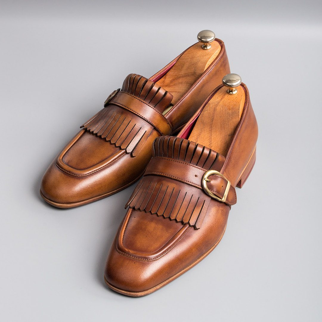 Tan Leather Biasca Single Monk Straps - Work Edition - ITALIAN AW26 ...