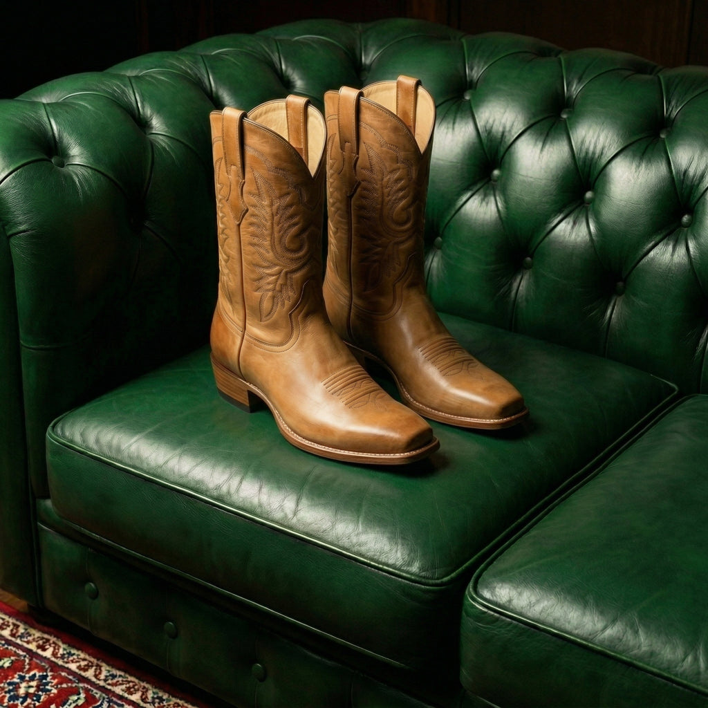 Tan Leather Lucente Cowboy Boot