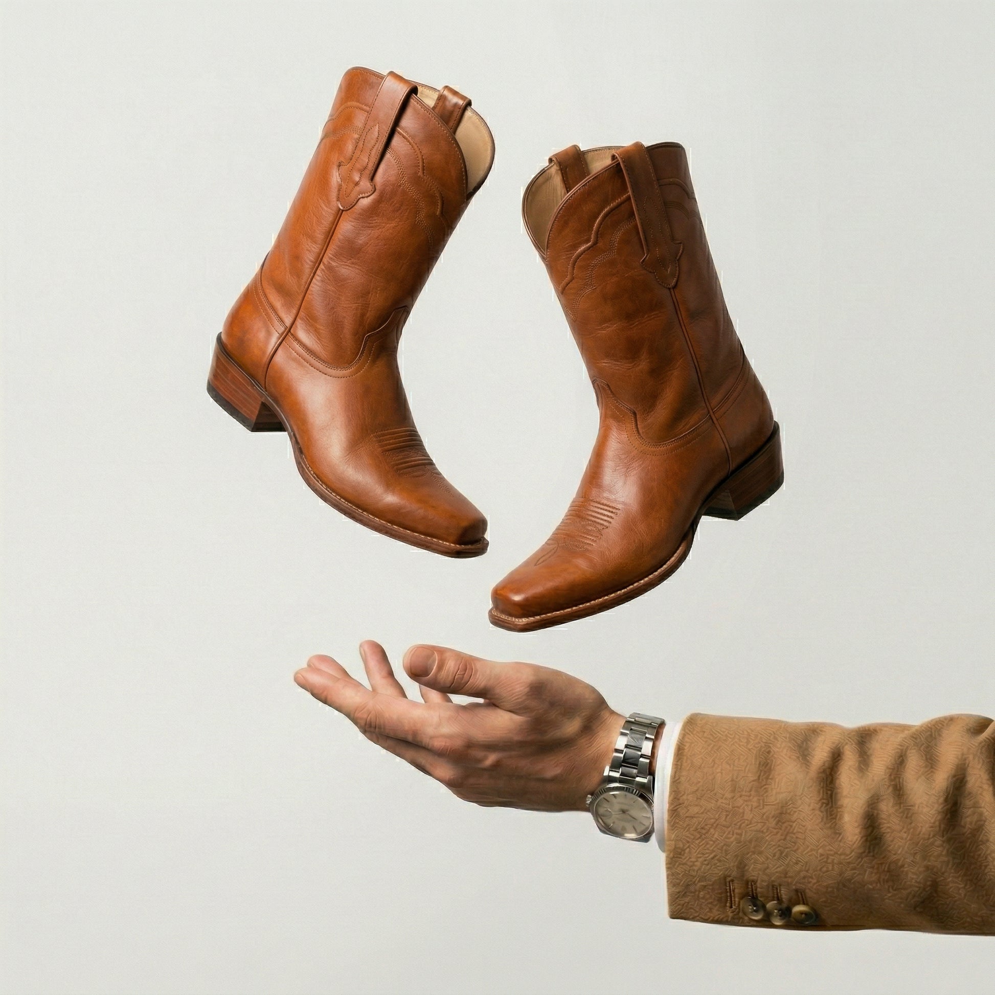 Tan Leather Lucente Cowboy Boot