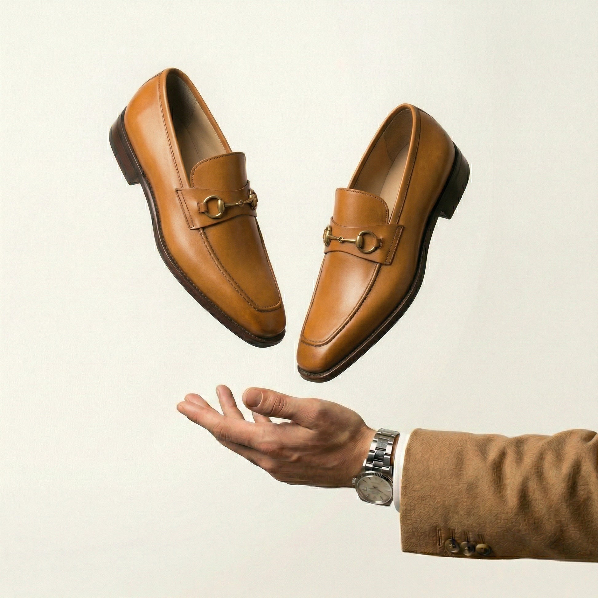 Tan Leather Lucente Horse Bit Loafer