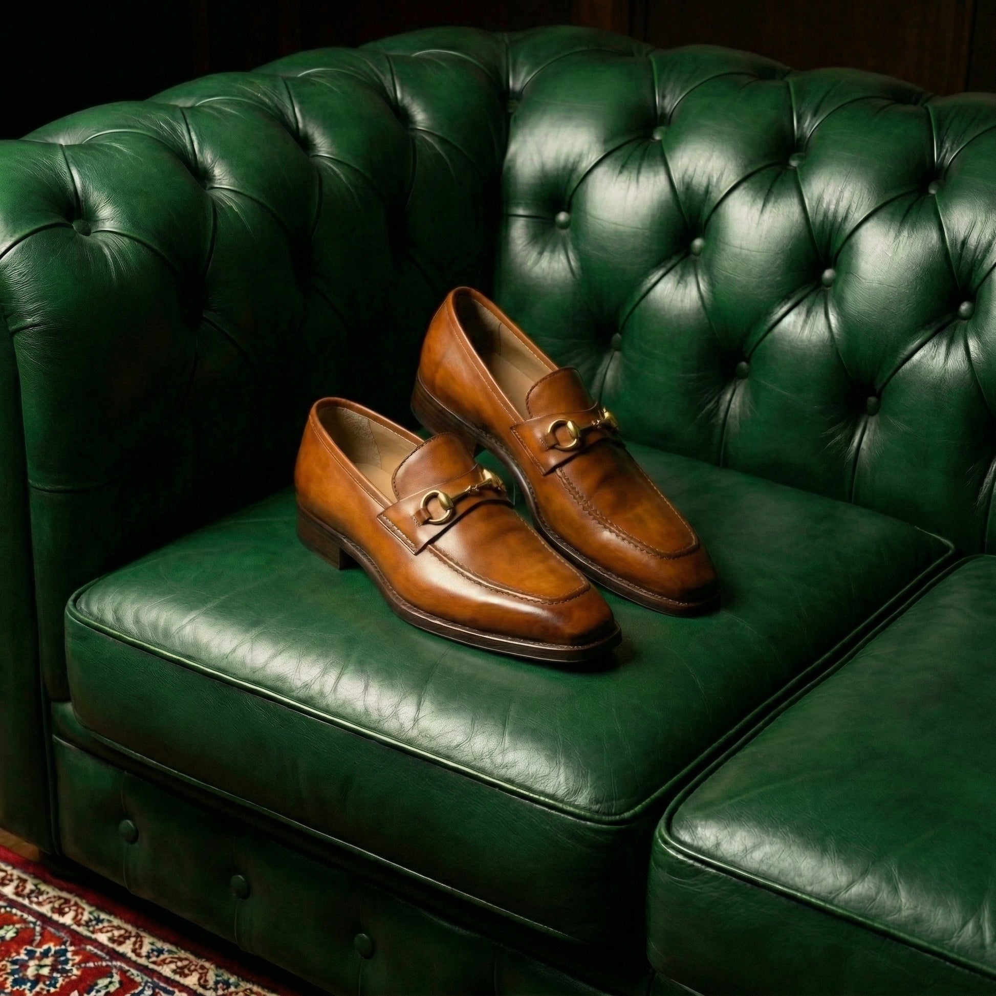 Tan Leather Lucente Horse Bit Loafer