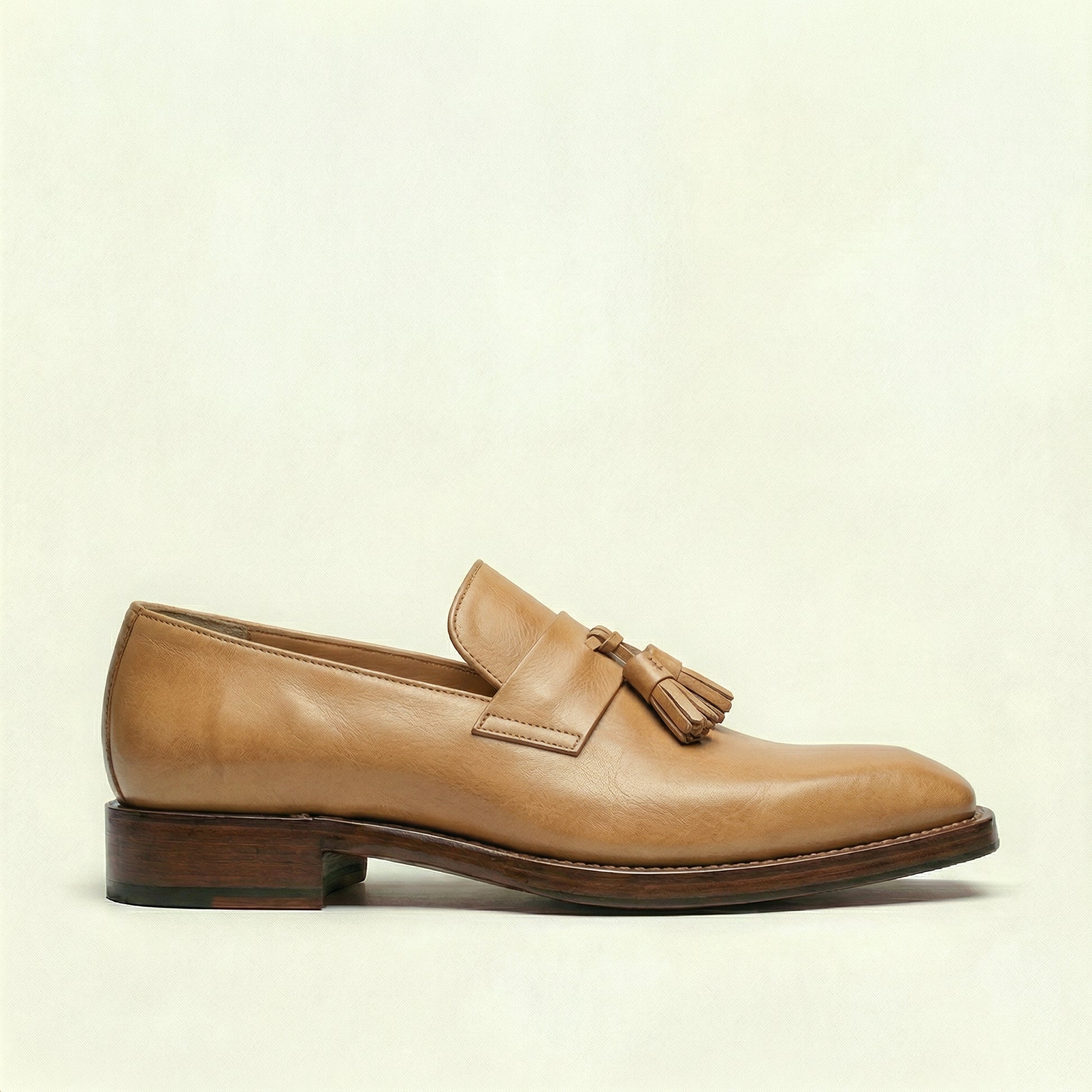 Tan Leather Lucente Tassel Loafers