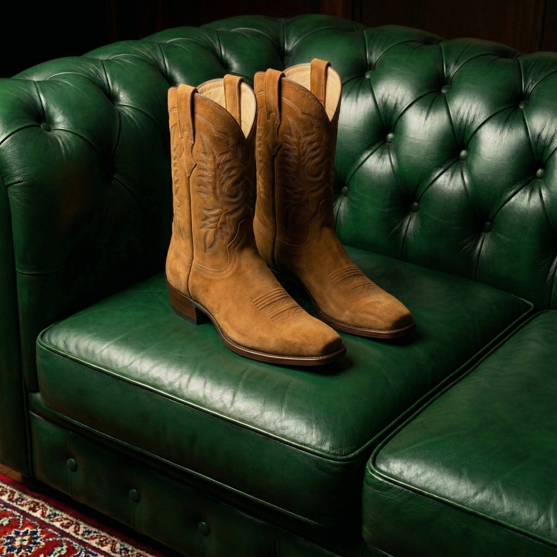 Tan Suede Lucente Cowboy Boot