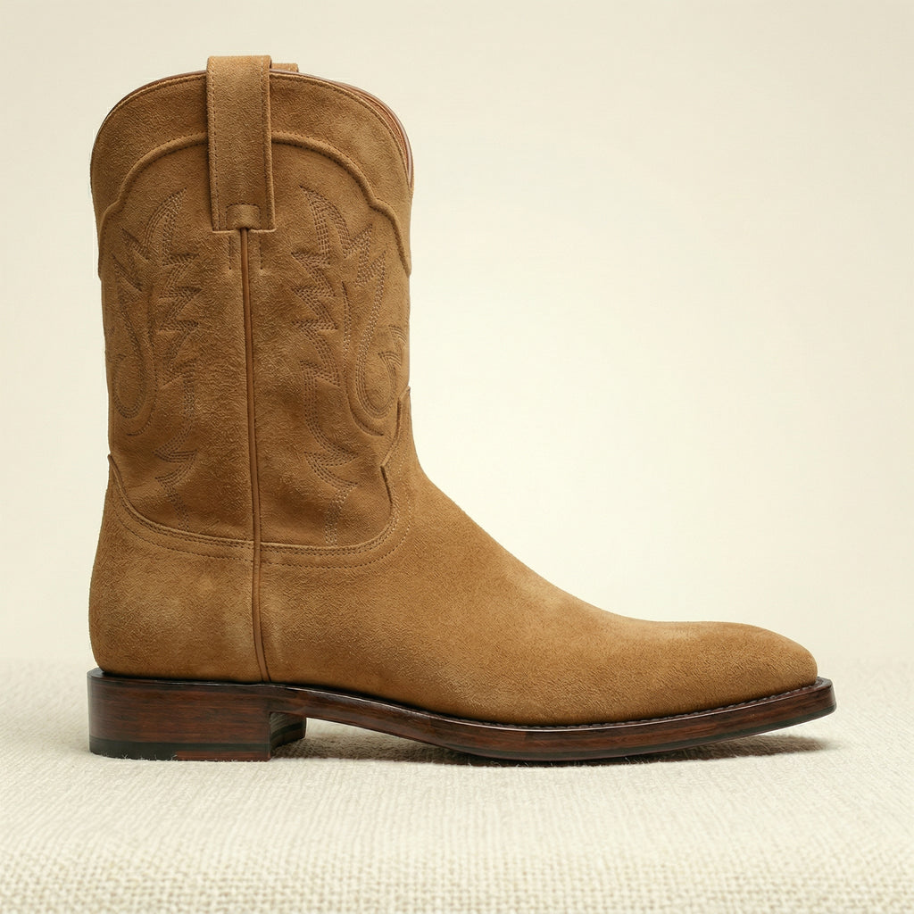 Tan Suede Lucente Cowboy Boot