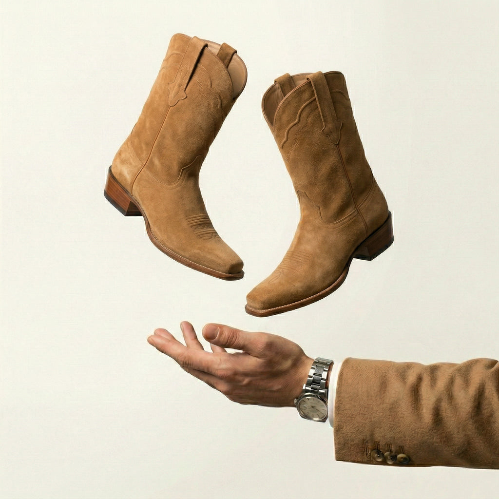 Tan Suede Lucente Cowboy Boot