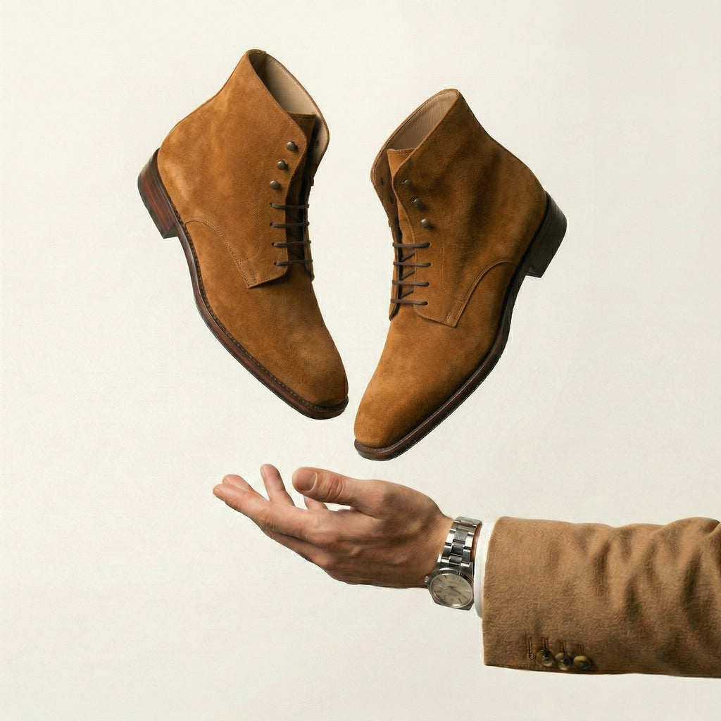Tan Suede Lucente Derby Boot