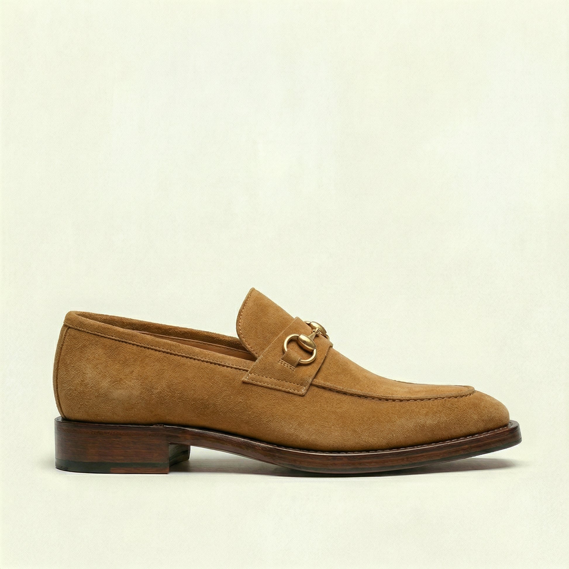 Tan Suede Lucente Horse Bit Loafer