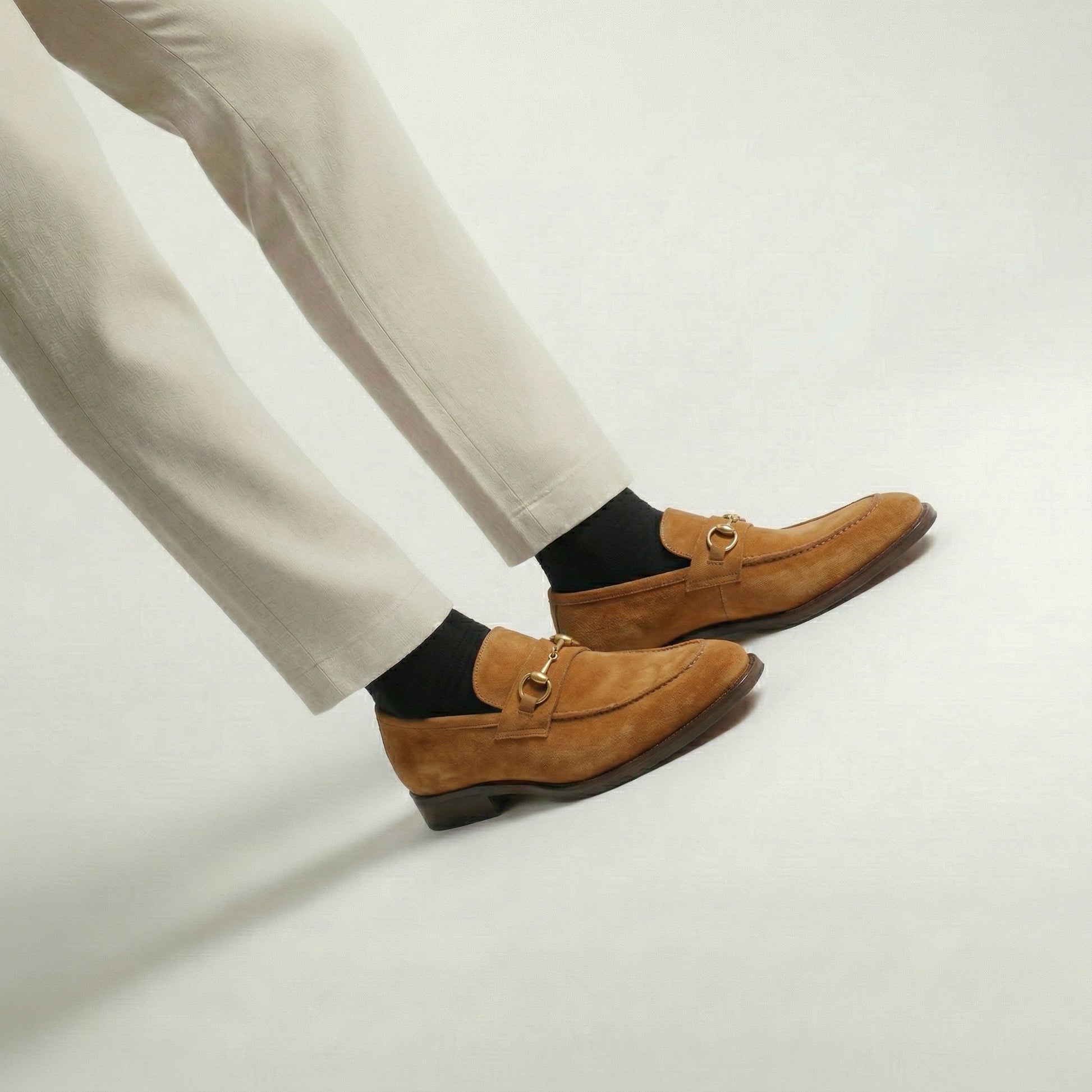 Tan Suede Lucente Horse Bit Loafer