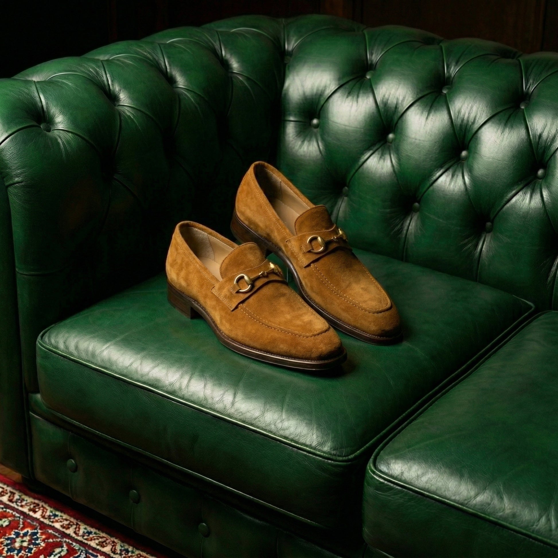 Tan Suede Lucente Horse Bit Loafer
