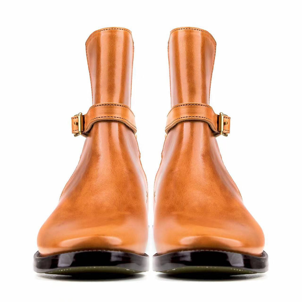 Tan Leather Hamlets Slip-on Boots