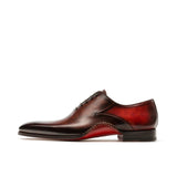 Flat Feet Shoes - Red & Brown Leather Cobar Oxfords Shoes with Arch Support