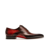 Flat Feet Shoes - Red & Brown Leather Cobar Oxfords Shoes with Arch Support