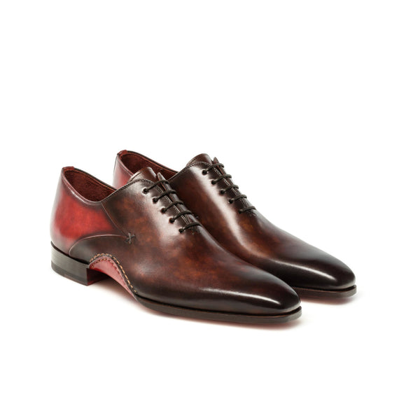 Height Increasing Reddish Brown Leather Cobar Oxfords Shoes