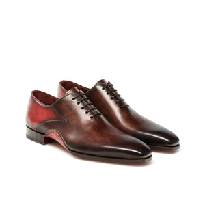 Height Increasing Red & Brown Leather Cobar Oxfords Shoes