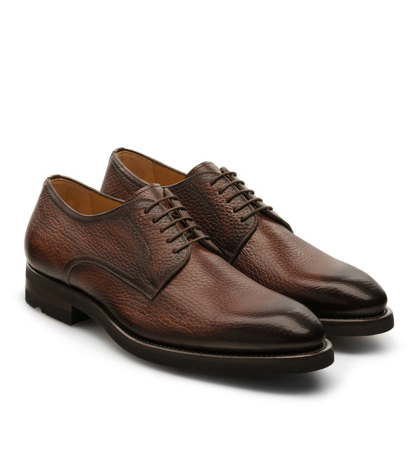 Flat Feet Shoes - Brown Leather Nicolet Chunky Derby Shoes with Arch Support