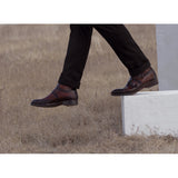 Brown Leather Cosham Monk Strap Boots
