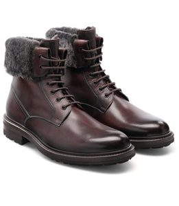 Brown Leather Avigon Chunky Derby Boots