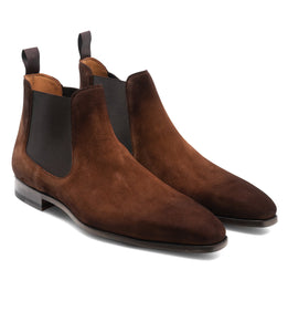 Flat Feet Shoes - Tan Suede Toulouse Chelsea Boots with Arch Support