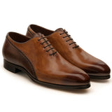 Flat Feet Shoes - Tan & Brown Leather Darien Brogue Oxfords with Arch Support