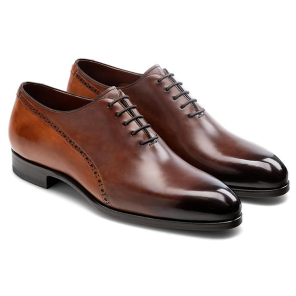 Flat Feet Shoes - Brown & Tan Leather Darien Brogue Oxfords with Arch Support