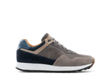 Grey Suede and Navy Leather Tavua Lace Up Running Sneaker Shoes