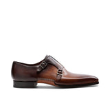 Flat Feet Shoes - Tan & Brown Leather Ballina Monk Straps Shoes with Arch Support
