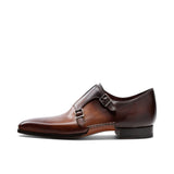 Height Increasing Tan & Brown Leather Ballina Monk Straps Shoes
