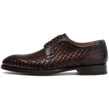 Flat Feet Shoes - Brown Braided Leather Holloway Derby Shoes with Arch Support