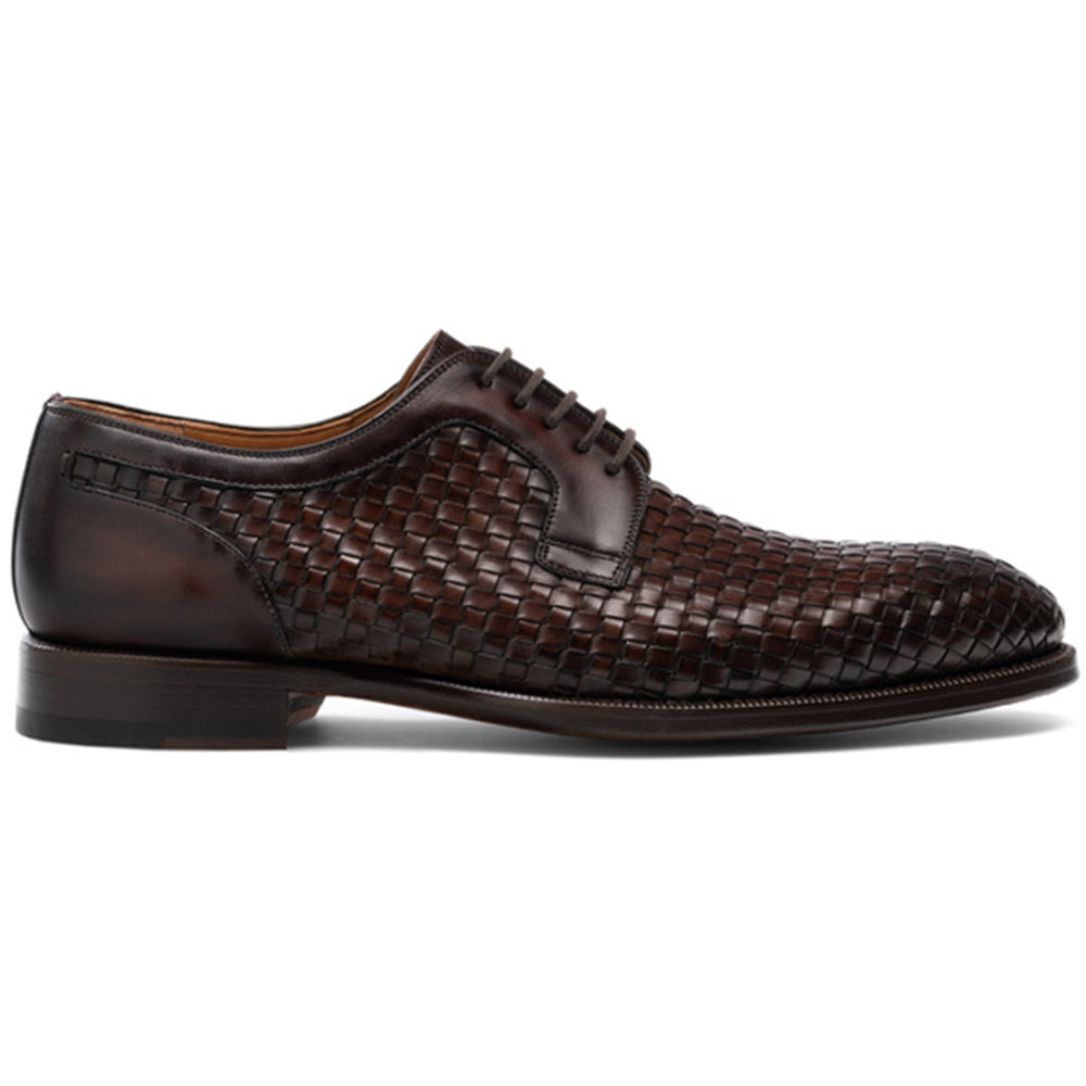 Height Increasing Brown Braided Leather Holloway Derby Shoes