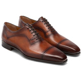 Height Increasing Brown Leather Crofton Brogue Oxfords