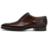 Flat Feet Shoes - Brown Leather Selsdon Brogue Oxfords with Arch Support