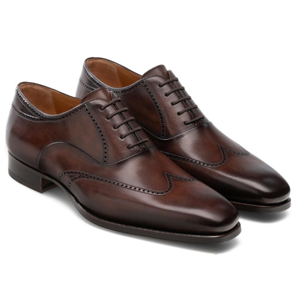 Flat Feet Shoes - Brown Leather Selsdon Brogue Oxfords with Arch Support