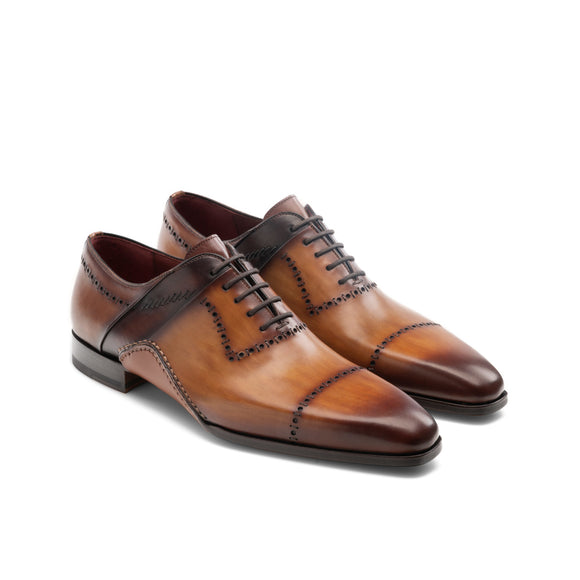 Tan Leather Canberra Oxfords Shoes