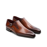 Brown Leather Victoria Monk Straps Shoes