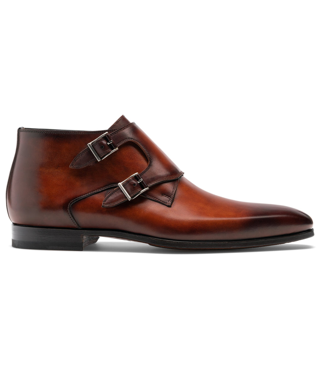 Brown Leather Chambery Monk Strap Boots