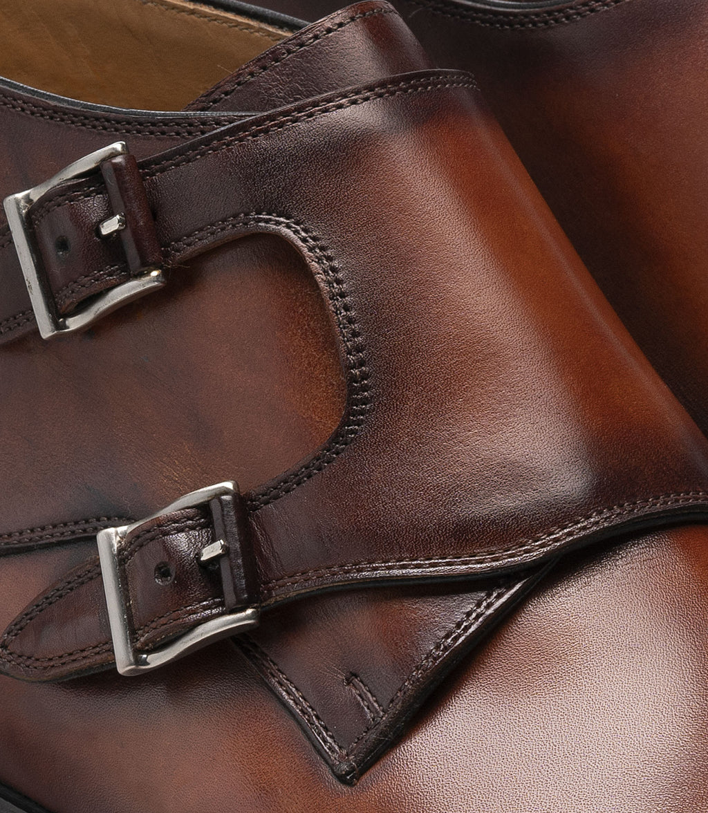 Brown Leather Chambery Monk Strap Boots
