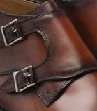 Brown Leather Chambery Monk Strap Boots