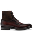Height Increasing Brown Leather Amines Chunky Derby Boots