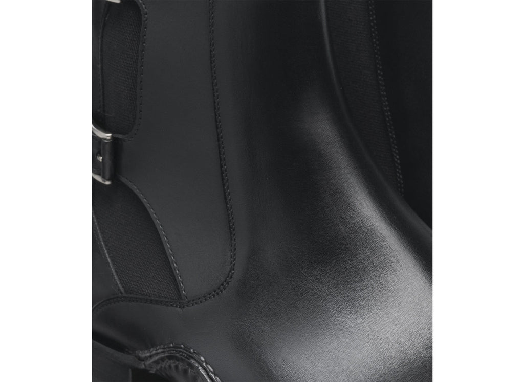 Height Increasing Black Leather Dubbow Chelsea Boots